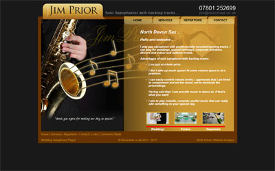 Jim Prior Saxaphonist in North Devon, click for details